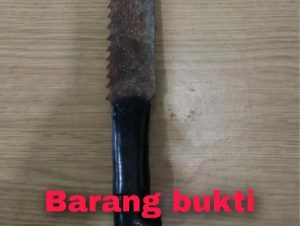 Barang bukti senjata tajam kasus perbuatan tidak menyenangkan. Barang bukti senjata tajam kasus perbuatan tidak menyenangkan.