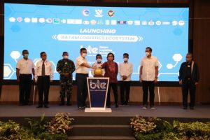 Peresmian Batam Logistic Ecosystem oleh Menteri Koordinator Bidang Kemaritiman dan Investasi, Luhut Binsar Pandjaitan, Kamis, 18 Maret 2021.