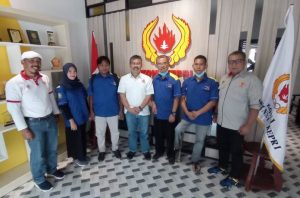 Perwakilan Pengurus NPCI Kepri melakukan silahturahmi dengan Pengurus KONI Kepri, Sabtu (27/3/2021) pagi.