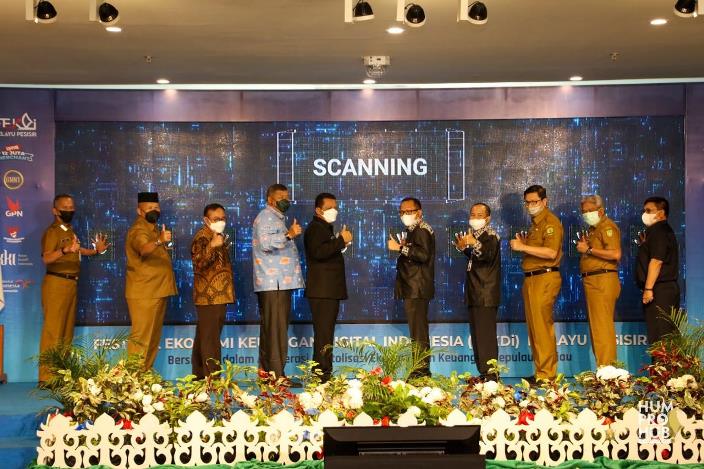 Gubernur Kepri Ansar Ahmad pada Festival Ekonomi Keuangan Digital Indonesia (FEKDI) 2021 di Hotel CK Tanjungpinang, Senin (12/4/2021).