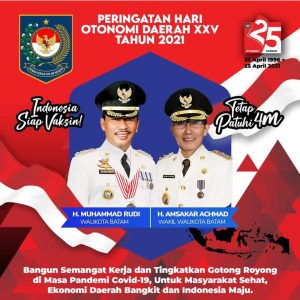 Wali Kota Batam, Muhammad Rudi mengucapkan selamat peringatan Hari Otonomi Daerah XXV. Wali Kota Batam, Muhammad Rudi mengucapkan selamat peringatan Hari Otonomi Daerah XXV.