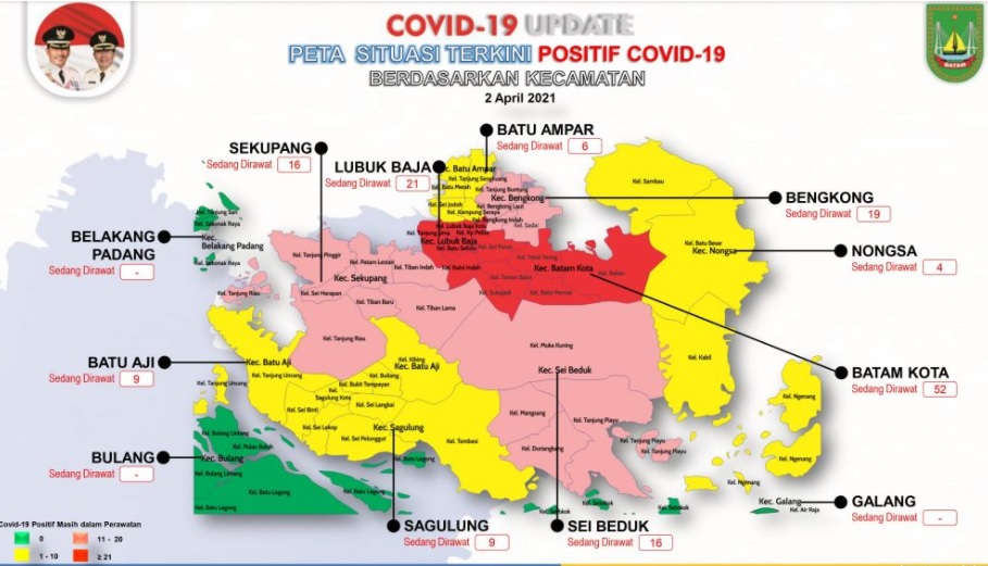 Data Satgas Covid-19 Kota Batam per 2 April 2021