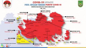 Peta sebaran kasus Covid-19 di Kota Batam per 1 Mei 2021.