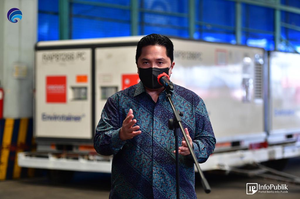 Menteri Erick di Bandara Internasional Soekarno-Hatta, Senin (31/5/2021).