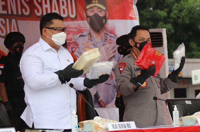 Pengungkapan kasus narkoba Polda Metro Jaya terhadap jaringan sindikat internasional.