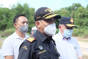 Kepala Kantor Pelayanan Utama Bea Cukai Batam, Susila Brata, di Lokasi Pemusnahan BMN, Dermaga Bea Cukai Tanjunguncang, Rabu (16/6/2021).