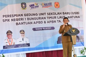 Gubernur Kepri Ansar Ahmad meresmikan USB di SMKN 1 Bunguran Timur Laut, Kabupaten Natuna, Selasa (6/7/2021).