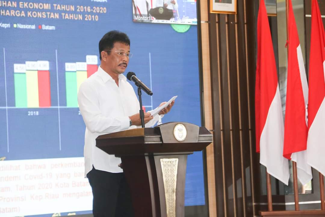 Wali Kota Batam Muhammad Rudi memaparkan sepuluh isu strategis dalam rancangan RPJMD Kota Batam Tahun 2021-2026.