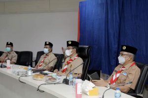 Amsakar saat menjadi narasumber kegiatan webinar “Indonesia Makin Cakap Digital” di wilayah sumatera yang mengangkat sub tema peran gerakan pramuka siap bela negara melalui teknologi digital.