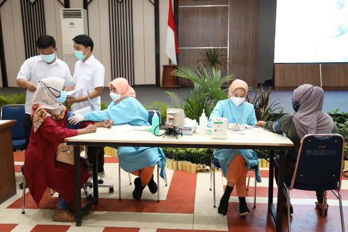 BP Batam menggelar vaksinasi tahap dua bagi keluarga BP Batam, Selasa (31/8/2021).