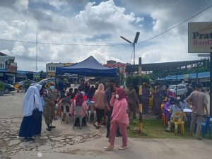 Polresta Barelang melaksanakan operasi yustisi di wilayah Pasar Tiban Centre, Rabu (15/9/2021).