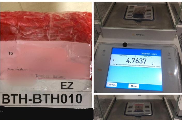 Bea Cukai Batam mengamankan 8.932 gram sabu, 65.670 butir ekstasi, 220 butir happy five, 2,77 gram kokain sejumlah, 7,25 gram ganja, dan 5,80 gram tembakau gorila.