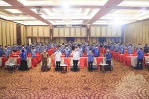 Wali Kota Batam, Muhammad Rudi membuka Musyawarah Kota (Muskot) KORPRI Tahun 2021 di Swiss-Belhotel Harbour Bay, Senin (11/10/2021).