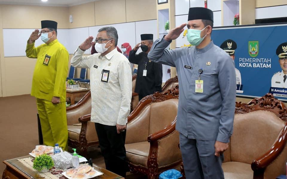 Pemko Batam menghadiri Upacara bendera peringatan Hari Kesaktian Pancasila Tahun 2021 secara virtual, Jumat (1/10/2021).