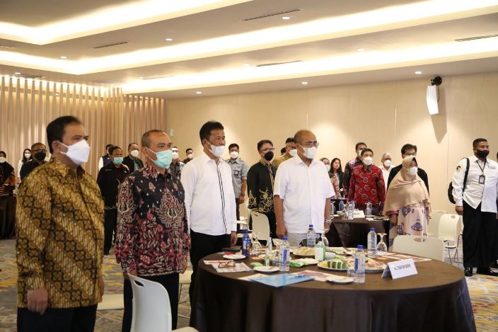 Raker Evaluasi Progres Kegiatan dan Pendapatan Tahun 2021 dan Penyusunan Rencana Kegiatan dan Anggaran Tahun 2022 serta Target Pendapatan tahun 2022, Kamis (30/9/2021) di Harris Resort Barelang Batam.