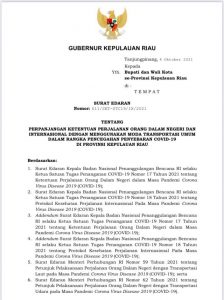 Surat Edaran Gubernur Kepri