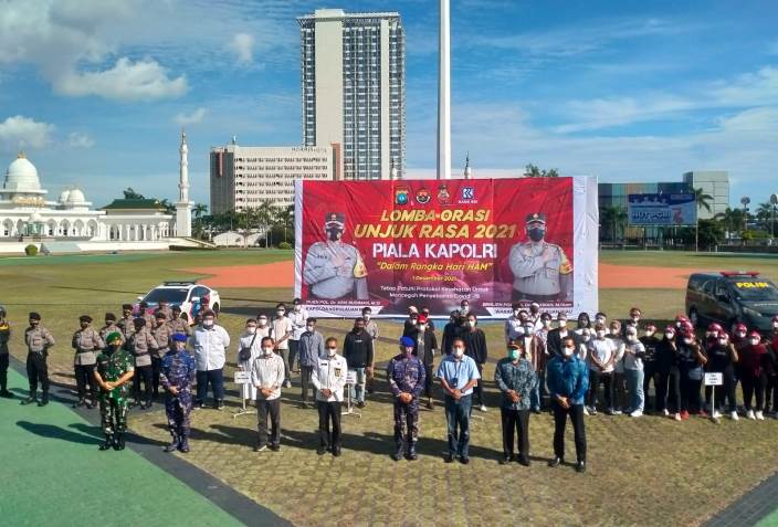 Humas Polda Kepri menggelar Lomba Orasi Unjuk Rasa memperebutkan Piala Kapolri Tahun 2021.