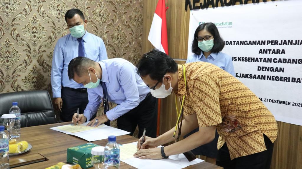 Dukung Program JKN-KIS, Kejaksaan Negeri Batam Teken Perjanjian Kerja Sama dengan BPJS Kesehatan. (FOTO : Humas BPJS Kesehatan)