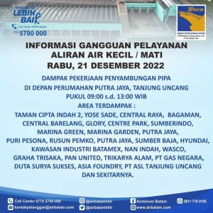 Gangguan air batam hari ini