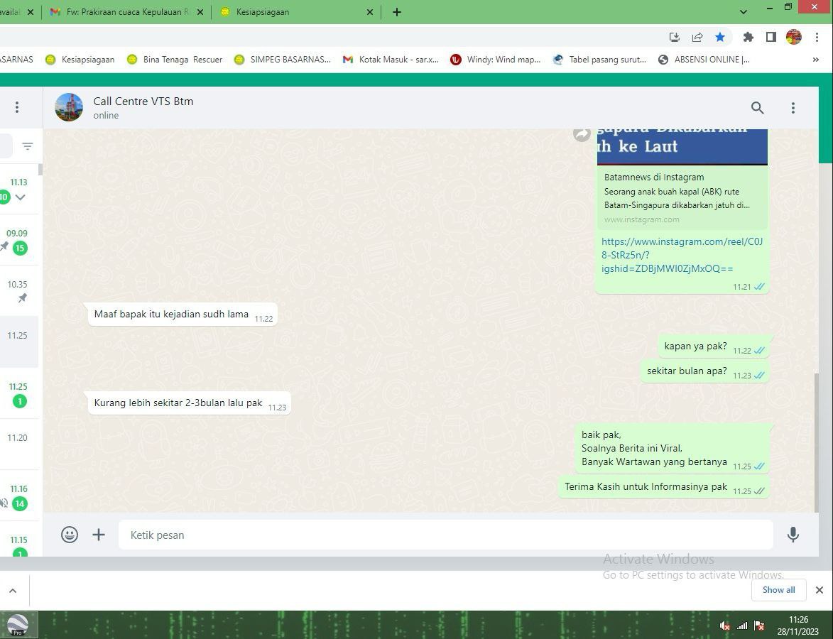 ABK jatuh di selat singapura