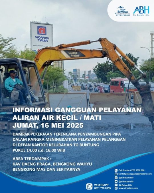 Air batam mati 16 mei