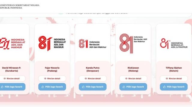 Desain logo karya Tiffany Djohan asal Batam yang masuk lima besar pemilihan logo HUT Ke-81 RI.