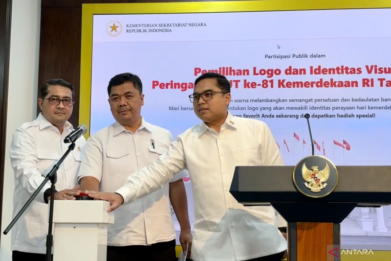 Jumpa pers pemilihan logo HUT Ke-81 RI di Istana Kepresidenan Jakarta.