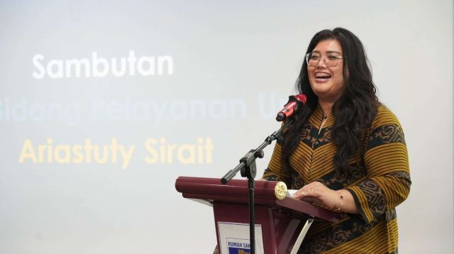 Ariastuty Sirait membuka sosialisasi layanan Jaminan Kecelakaan Kerja BPJS Ketenagakerjaan di Rumah Sakit BP Batam.