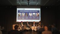 Peserta forum bisnis Indonesia-Swiss membahas kerja sama ekonomi digital di Zug, Swiss.