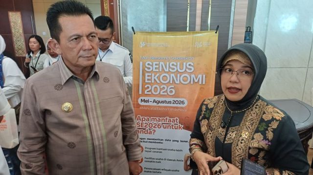 Kepala BPS RI Amalia Adininggar Widyasanti menghadiri Pencanangan Sensus Ekonomi 2026 di Tanjungpinang.