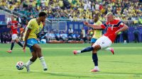Erling Haaland mencetak gol kemenangan Norwegia ke gawang Brasil pada Piala Dunia 2026.