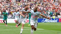 Youri Tielemans merayakan gol kemenangan Belgia atas Senegal di Piala Dunia 2026.