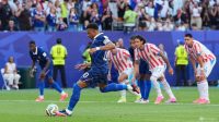 Kylian Mbappe merayakan gol penalti saat Prancis mengalahkan Paraguay pada babak 16 besar Piala Dunia 2026.