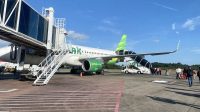 Pesawat Citilink di Bandara Hang Nadim melayani penerbangan langsung Batam-Yogyakarta.