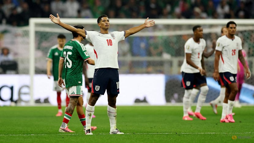 Jude Bellingham merayakan gol dalam pertandingan Inggris melawan Meksiko pada babak 16 besar Piala Dunia 2026.