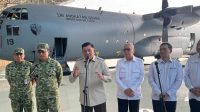 Menhan Sjafrie Sjamsoeddin menjelaskan rencana pengembangan MRO pesawat TNI AU di Bandara Kertajati.