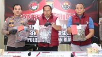 Direktur Reserse Narkoba Polda Kepri Komisaris Besar Suyono menyampaikan pengungkapan kasus narkotika di Batam.