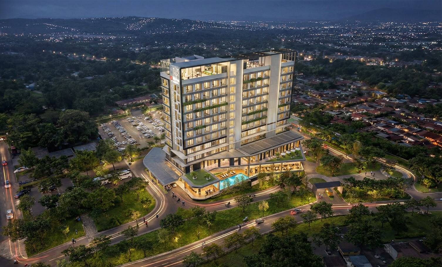 Rencana Hilton Garden Inn Batam City Centre dengan 199 kamar yang ditargetkan mulai menerima tamu pada 2028.