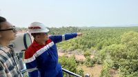 Pipa transmisi gas PGN di kawasan Panaran Batam yang berada di sekitar aktivitas penimbunan lahan.