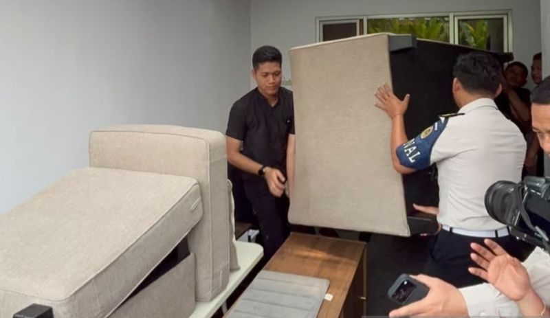 Kondisi bangunan apartemen mewah ilegal di dalam kawasan Lapas Kelas IIA Cibinong.