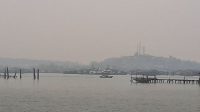 Kabut asap menyelimuti kawasan Pulau Bintan, Kepulauan Riau, dan menurunkan jarak pandang hingga 1–3 kilometer pada 7 Oktober 2026.