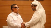 Wakil Gubernur Kepri Nyanyang Haris Pratamura bertemu Duta Besar UEA untuk Indonesia Abdulla Salem AlDhaheri di Jakarta.